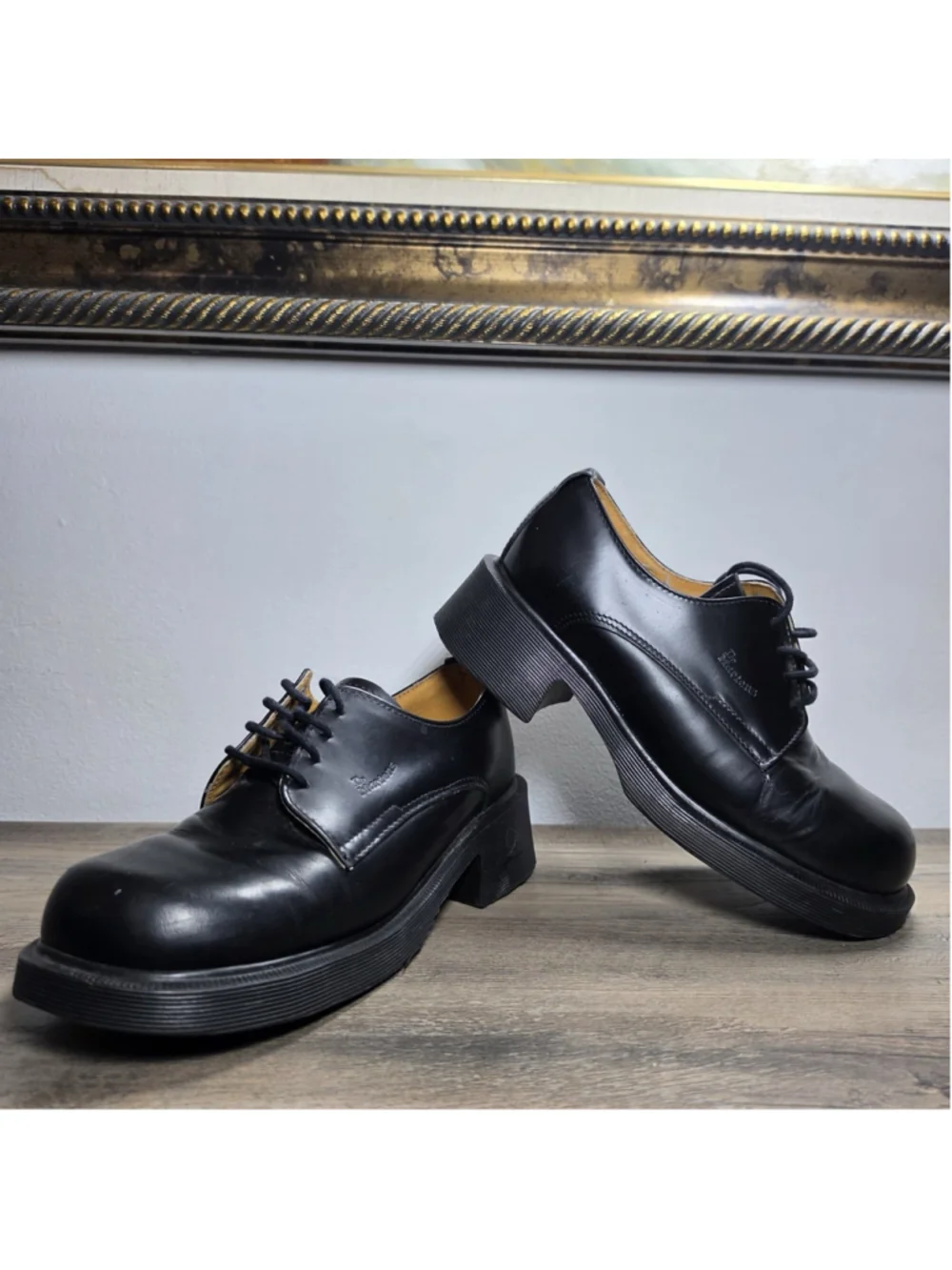 Dr Martens VTG Derby Shoes Women's 6 US Black Leather Chunky 8461 England
